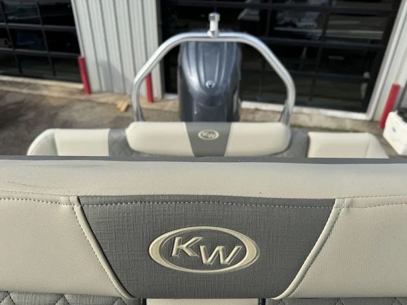 Slide: The Image of 2025 Key West 219fs boat interior with KW logo on seat. - 12