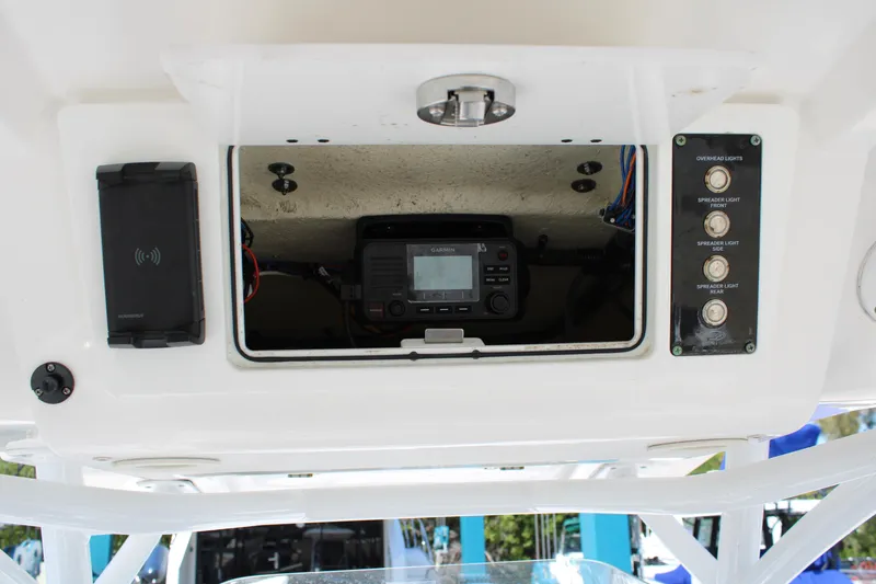Slide: The Image of 2021 Sea Fox 268 Commander dashboard with control panel and electronic display. - 16