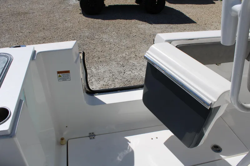 Slide: The Image of 2021 Sea Fox 268 Commander boat interior with seating and storage compartments. - 33