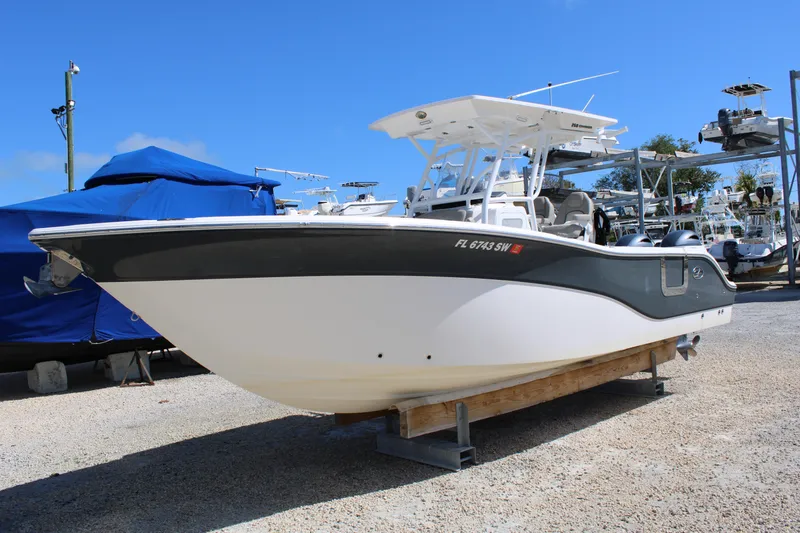 Slide: The Image of 2021 Sea Fox 268 Commander boat on display, featuring sleek design and modern amenities. - 6