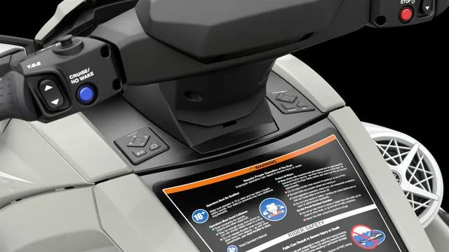 Slide: The Image of 2025 Yamaha Waverunner VX Cruiser HO dashboard with audio controls and safety instructions. - 10