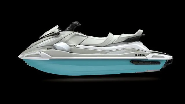Slide: The Image of 2025 Yamaha Waverunner VX Cruiser HO with Audio, sleek design, side view on black background. - 5