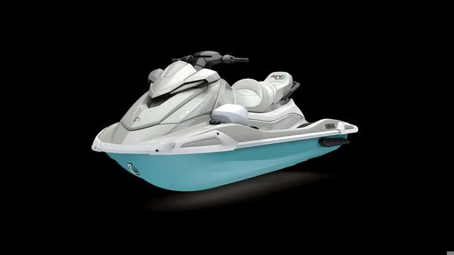 Slide: The Image of 2025 Yamaha Waverunner VX Cruiser HO with Audio, sleek design, light blue and white color scheme. - 6