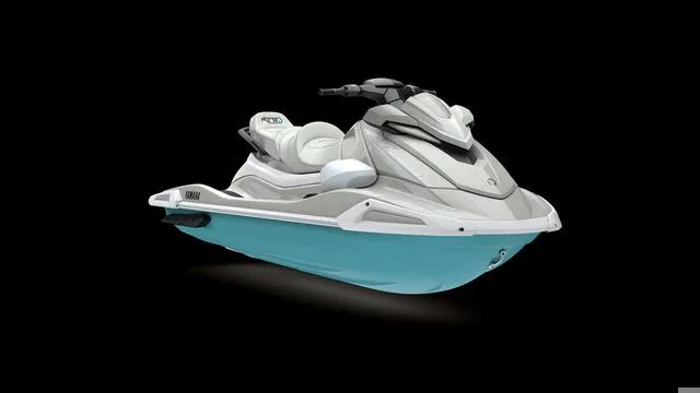 Slide: The Image of 2025 Yamaha Waverunner VX Cruiser HO with Audio, sleek design, light blue and white color scheme. - 8