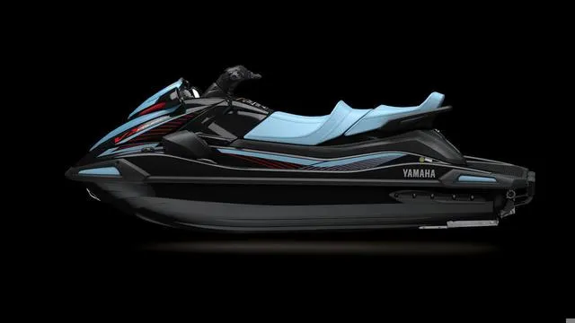 Slide: The Image of 2025 Yamaha Waverunner VX Cruiser with Audio, sleek black design, side view. - 5