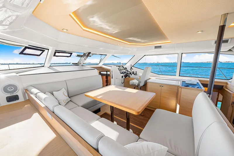 Slide: The Image of Luxurious interior of 2022 Aquila 44 Yacht with panoramic ocean views. - 41