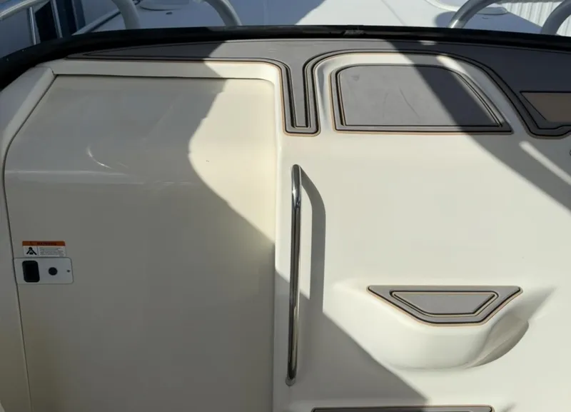Slide: The Image of 2005 Hydra-Sports Vector 3300 VX boat interior detail with sleek design elements. - 14