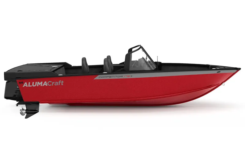 Slide: The Image of 2025 Alumacraft Competitor 175X Sport Rotax S, red fishing boat, side view. - 30