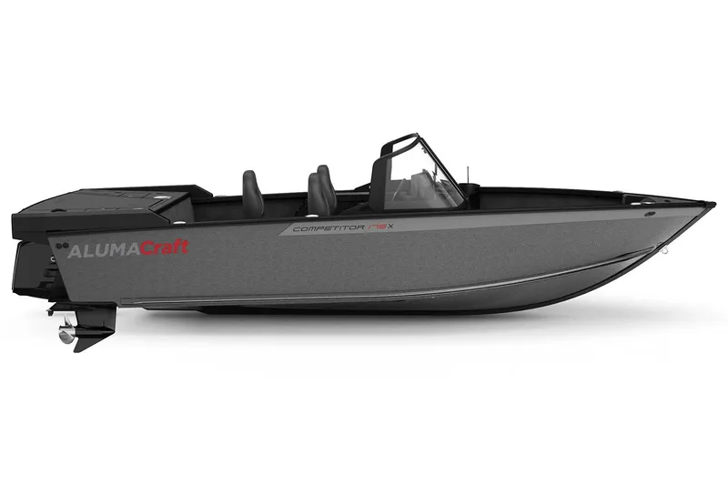 Slide: The Image of 2025 Alumacraft Competitor 175X Sport Rotax S boat, side view, sleek design. - 32