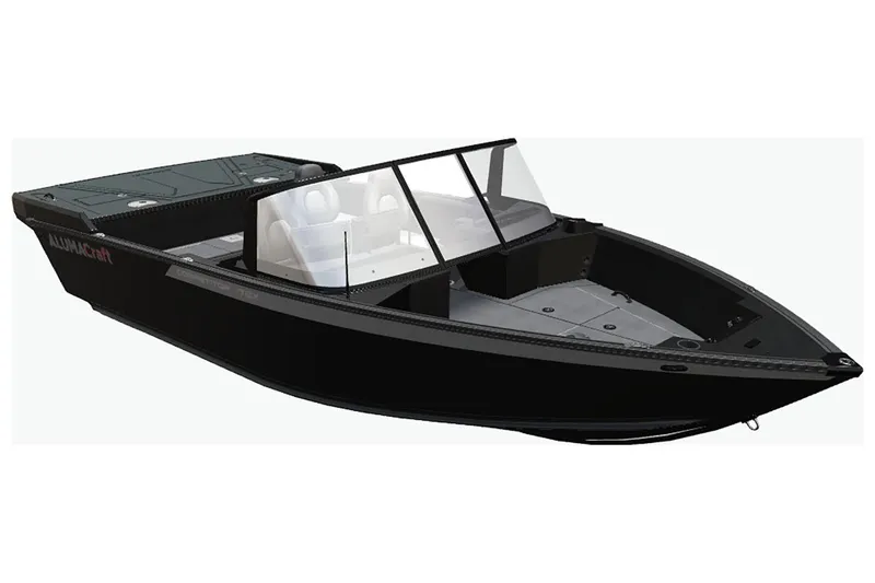 Slide: The Image of 2025 Alumacraft Competitor 175X Sport Rotax S boat, sleek black design, spacious interior. - 33
