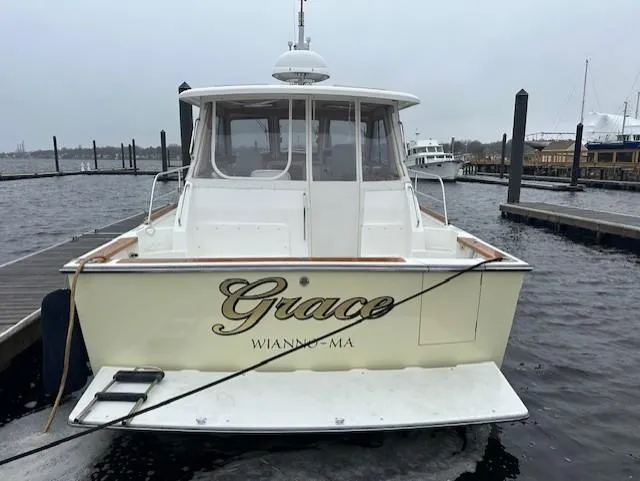 Slide: The Image of 2004 Sabre 42 Express Hardtop boat named "Grace" docked in Wianno, MA. - 12