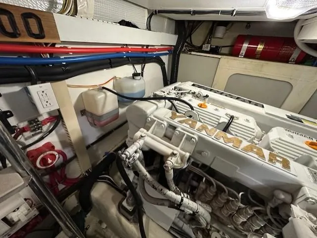 Slide: The Image of Engine room of 2004 Sabre 42 Express Hardtop with Yanmar engine. - 54