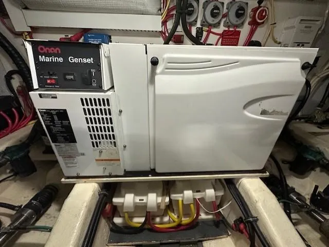 Slide: The Image of Onan Marine Genset in 2004 Sabre 42 Express Hardtop engine room. - 58