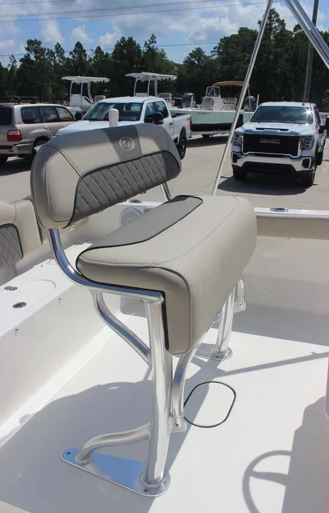 Slide: The Image of 2025 Key West 189 FS boat seat with sleek design and comfortable upholstery. - 18