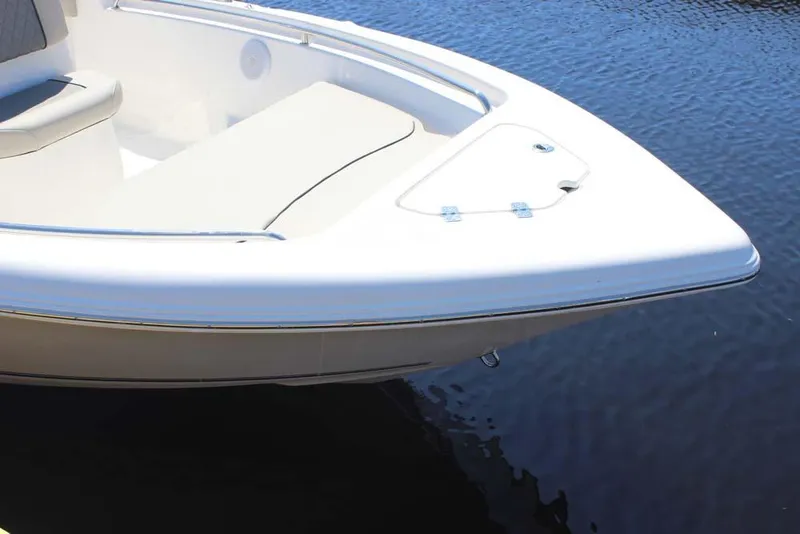 Slide: The Image of 2025 Key West 189 FS boat bow on calm water. - 4