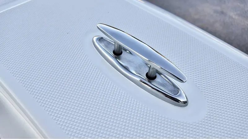 Slide: The Image of Stainless steel cleat on 2025 Bulls Bay 200CC boat deck. - 15