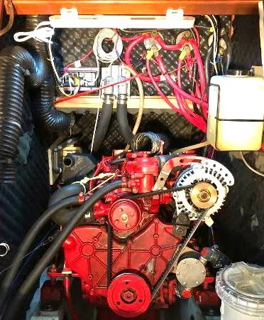 Slide: The Image of Engine with Balmar alternator & wiring - 39