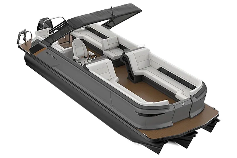 The Image of 2025 Manitou Explore Switchback pontoon boat with luxurious design. - 0