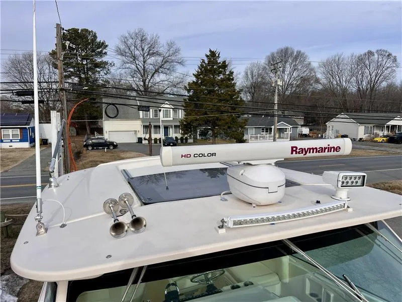 Slide: The Image of 2015 Grady-White Express 370 boat with Raymarine radar on deck. - 8