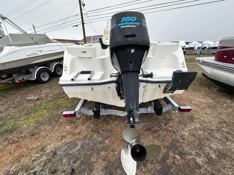 Slide: The Image of 2001 Trophy 1903 Center Console boat with Mercury 150 outboard motor, rear view. - 5