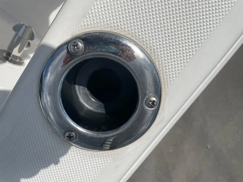 Slide: The Image of Close-up of a Savannah 210X 2025 boat rod holder with textured surface. - 17