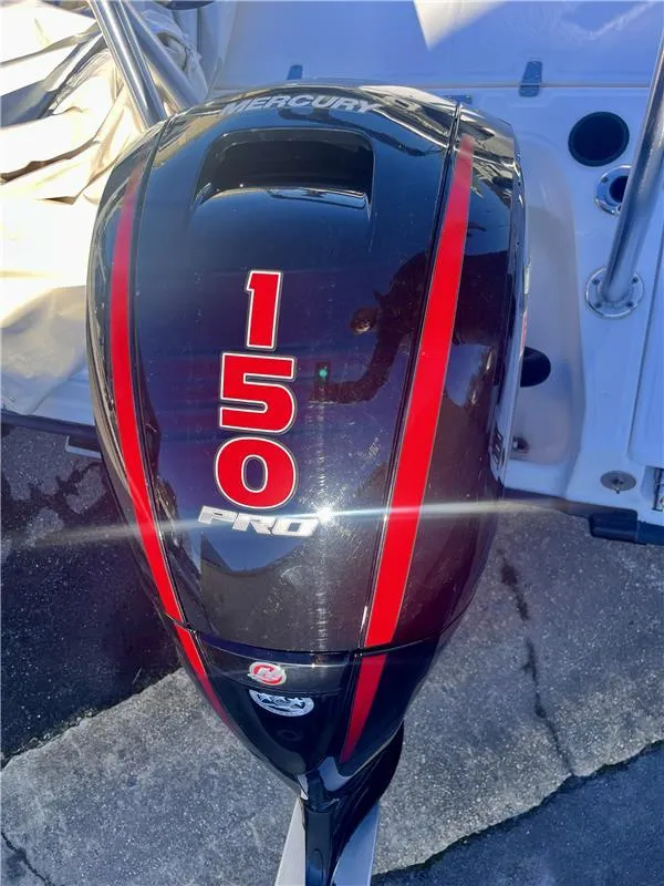 Slide: The Image of Mercury 150 Pro outboard engine on 2008 Boston Whaler 180 Dauntless boat. - 8