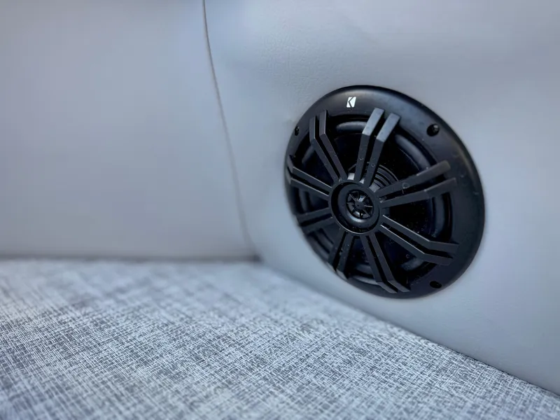 Slide: The Image of Speaker installed in a 2025 Berkshire 20 CRSE boat interior. - 18