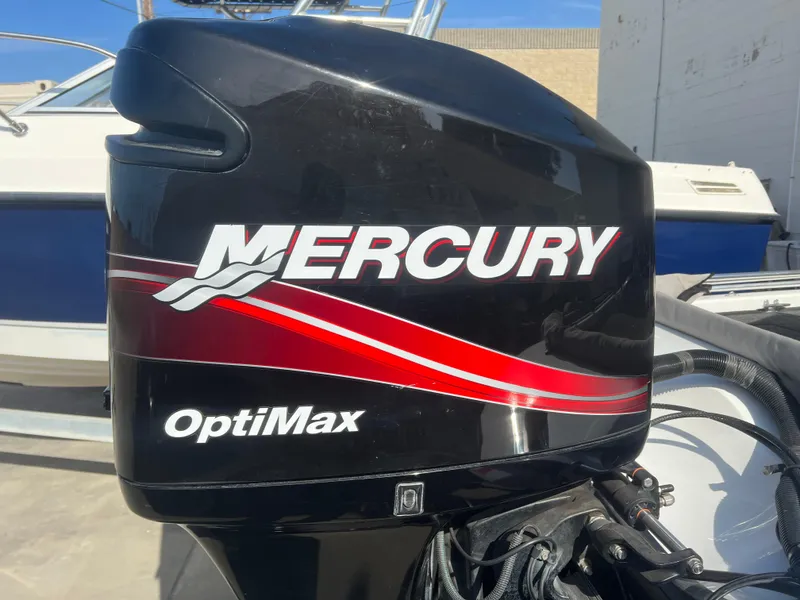 Slide: The Image of Mercury OptiMax engine on a 2005 Nitro NX 882 DC boat. - 11
