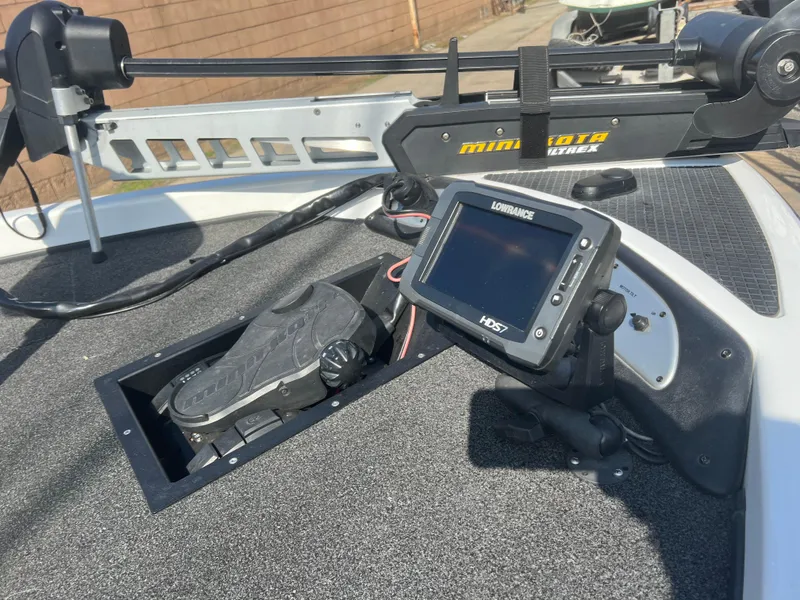 Slide: The Image of 2005 Nitro NX 882 DC boat with Minn Kota trolling motor and Lowrance fish finder. - 19