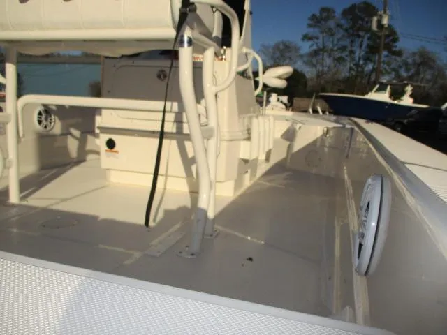 Slide: The Image of 2022 Skeeter SX240 boat interior with white deck and seating. - 5
