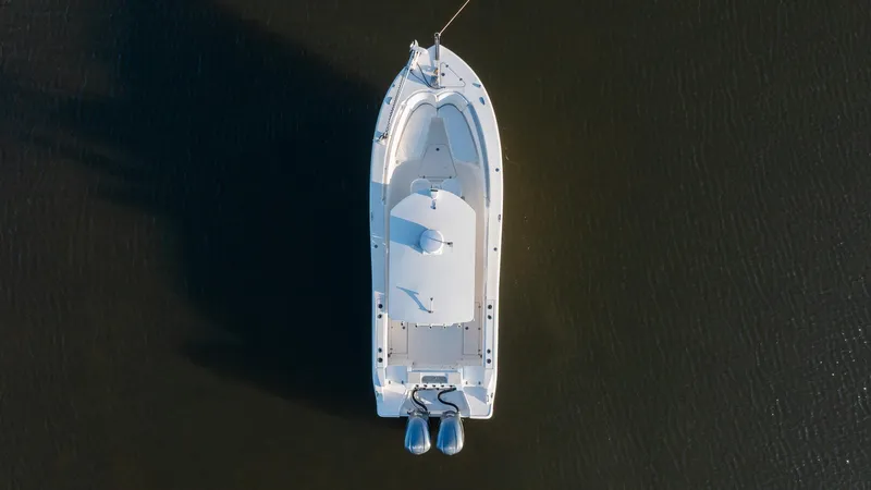 Slide: The Image of Aerial view of 2012 Sea Fox 286 Commander boat on calm water. - 14