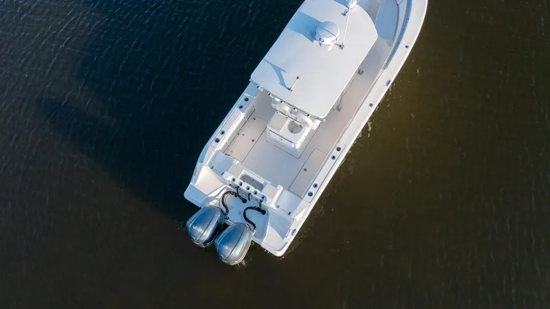 Slide: The Image of Aerial view of 2012 Sea Fox 286 Commander boat on calm water. - 15