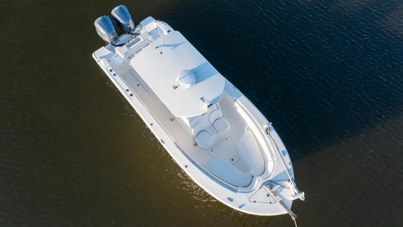 Slide: The Image of Aerial view of 2012 Sea Fox 286 Commander boat on calm water. - 16