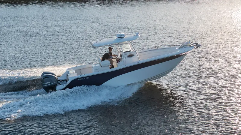 Slide: The Image of 2012 Sea Fox 286 Commander boat cruising on water. - 21