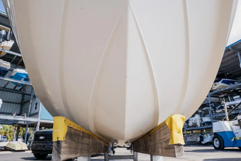 Slide: The Image of 2012 Sea Fox 286 Commander boat hull in storage facility. - 28