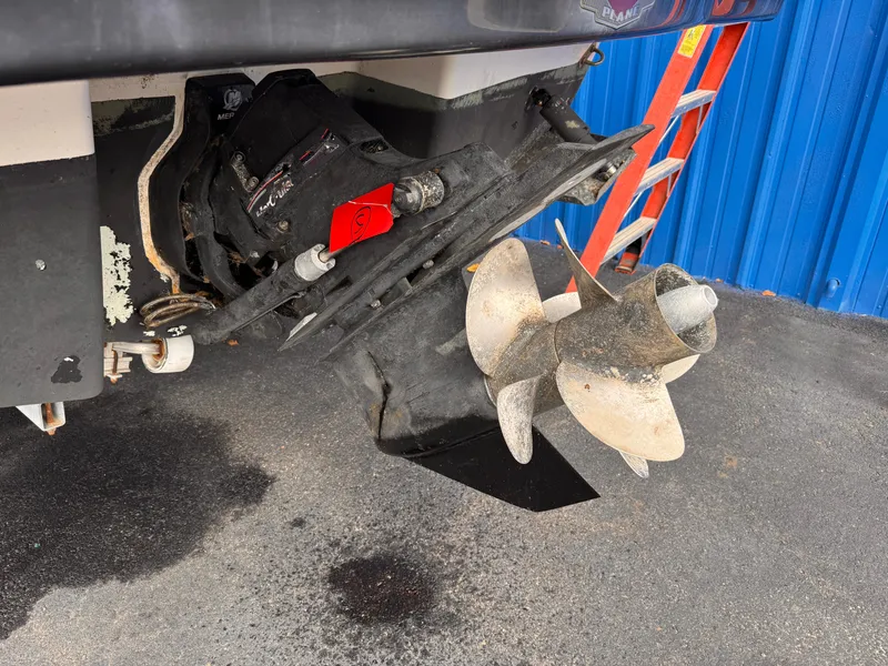 Slide: The Image of Close-up of a 2013 Chaparral 257 SSX boat propeller and stern drive. - 44