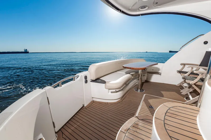 Slide: The Image of Luxury deck of 2011 Meridian 541 Sedan yacht with ocean view. - 13