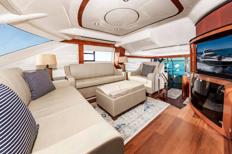 Slide: The Image of Luxurious interior of 2011 Meridian 541 Sedan yacht with elegant seating and modern decor. - 25