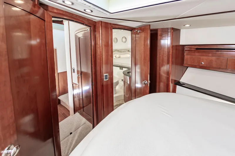 Slide: The Image of Luxurious interior of 2011 Meridian 541 Sedan yacht with wood finishes and modern amenities. - 40