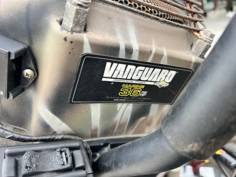 Slide: The Image of Close-up of Vanguard Marine 36 HP engine on 2012 Pro-Drive 1854 boat. - 10