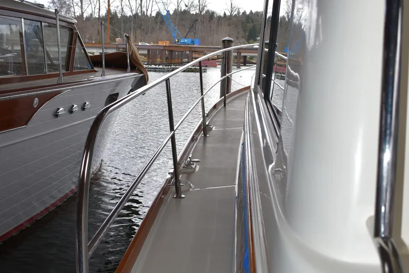 Slide: The Image of 2011 Sabre 42 Salon Express extra wide side deck for safety and ease of access - 9