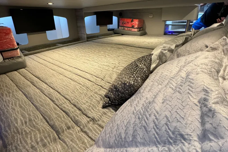 Slide: The Image of Luxurious interior cabin of 2020 Formula 370 SS boat with plush bedding and modern design. - 26