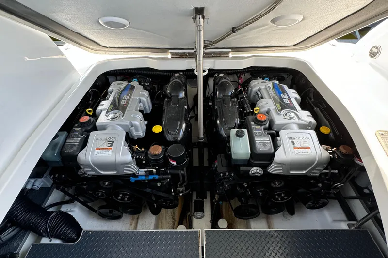 Slide: The Image of Twin engines in a 2020 Formula 370 SS boat, showcasing powerful marine engineering. - 6