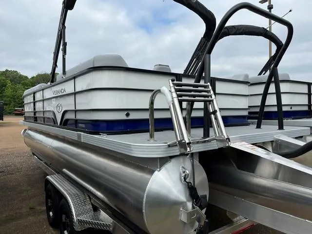 Slide: The Image of 2025 Veranda Vista Sport VS 22 RC pontoon boat with sleek design and sturdy build. - 1