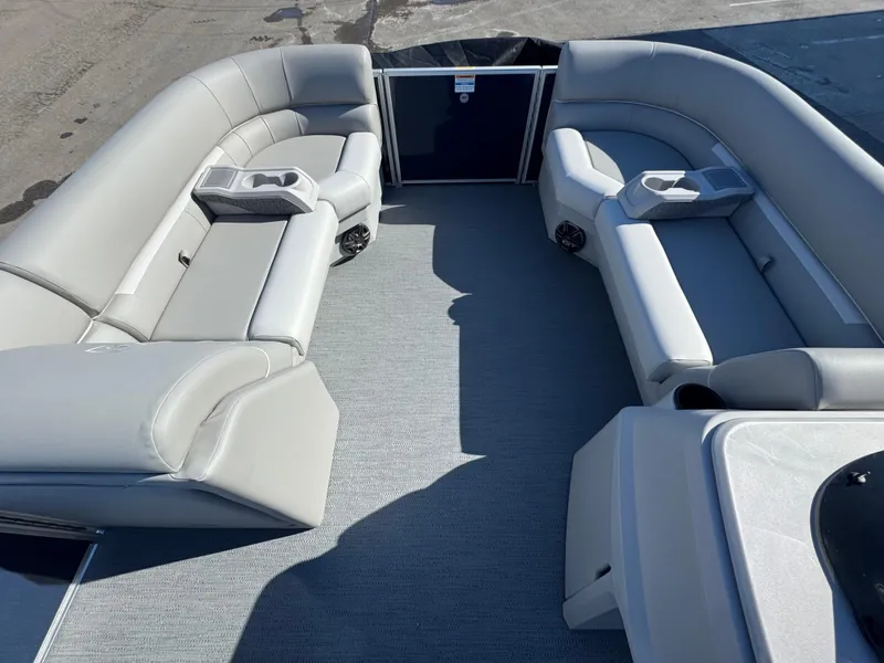 Slide: The Image of 2025 Xperience 2286 SBX boat interior with spacious seating and modern design. - 7