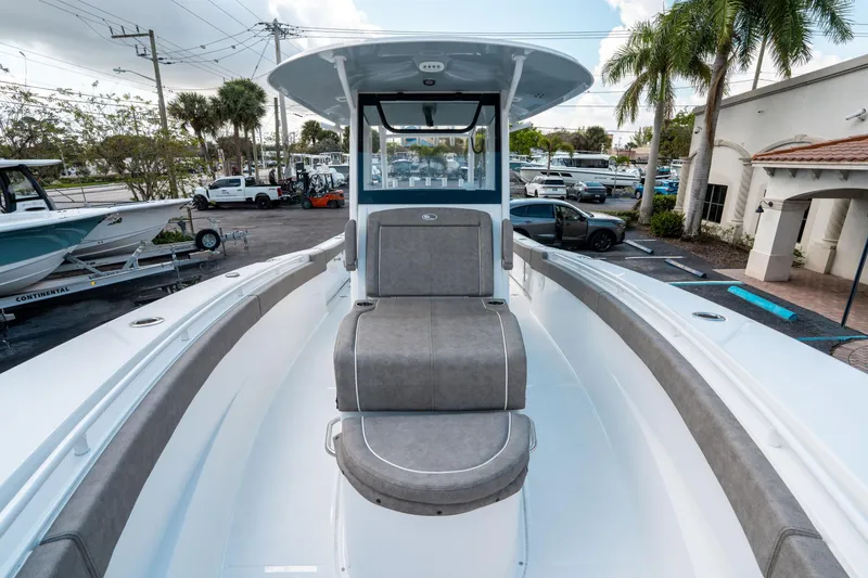Slide: The Image of 2025 Sea Hunt Gamefish 30 CB boat with spacious seating and modern design. - 38