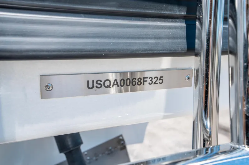 Slide: The Image of Hull identification number on Quarken 27 T-Top boat, model year 2025. - 28