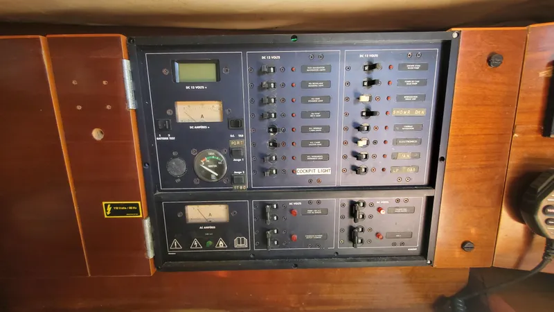 Slide: The Image of Electrical control panel of a 1999 Beneteau Oceanis 44 CC sailboat. - 16