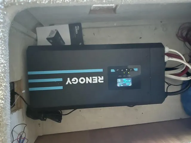 Slide: The Image of Renogy power inverter installed in a 1998 Silverton 372 Motor Yacht. - 24