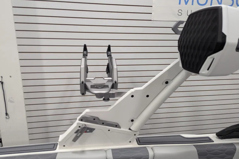 Slide: The Image of 2025 Malibu Wakesetter 24 MXZ boat interior with sleek design and advanced features. - 17